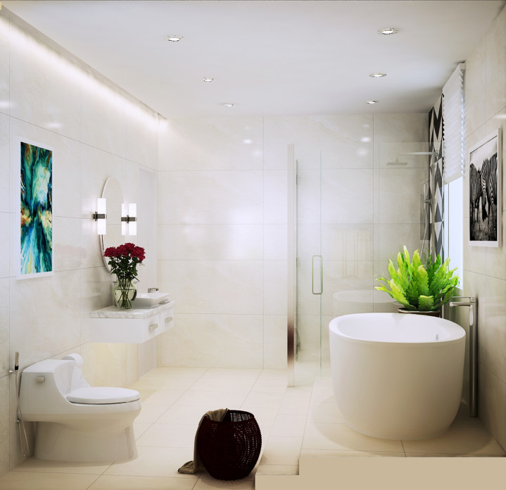 phòng vệ sinh được dọn dẹp gọn gàng sạch sẽ