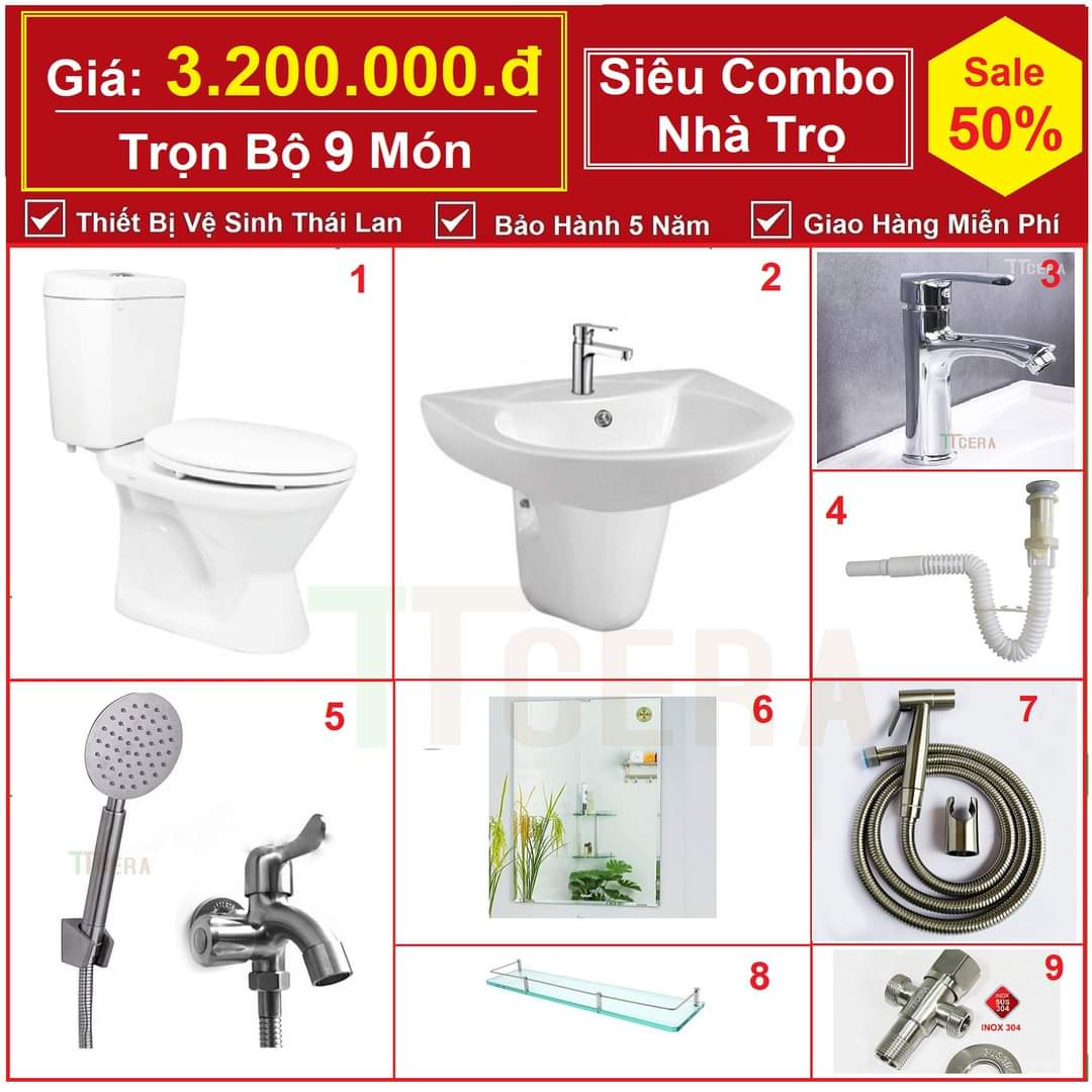 COMBO TBVS 1 TẠI CỬA HÀNG THIẾT BỊ VỆ SINH GIÁ SĨ TẠI HÓC MÔN COMBO TBVS 1