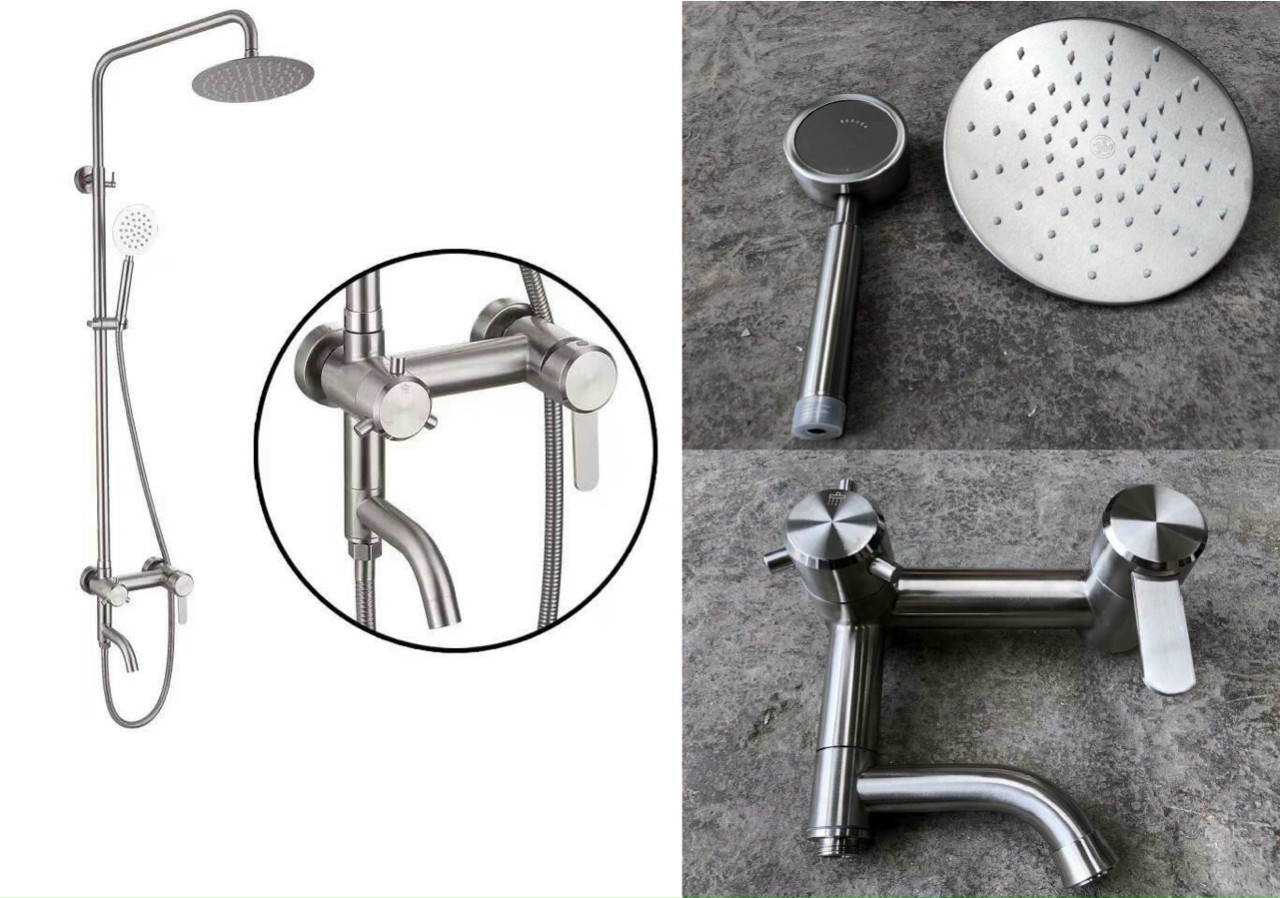 TỔNG KHO TBVS GIÁ SĨ- sen tắm giá sĩ sen tròn inox 304 đẹp thông dụng-TỔNG KHO TBVS GIÁ SĨ
